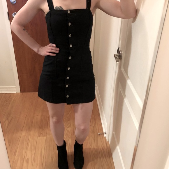 Overall style Jean mini-dress - Picture 6 of 10